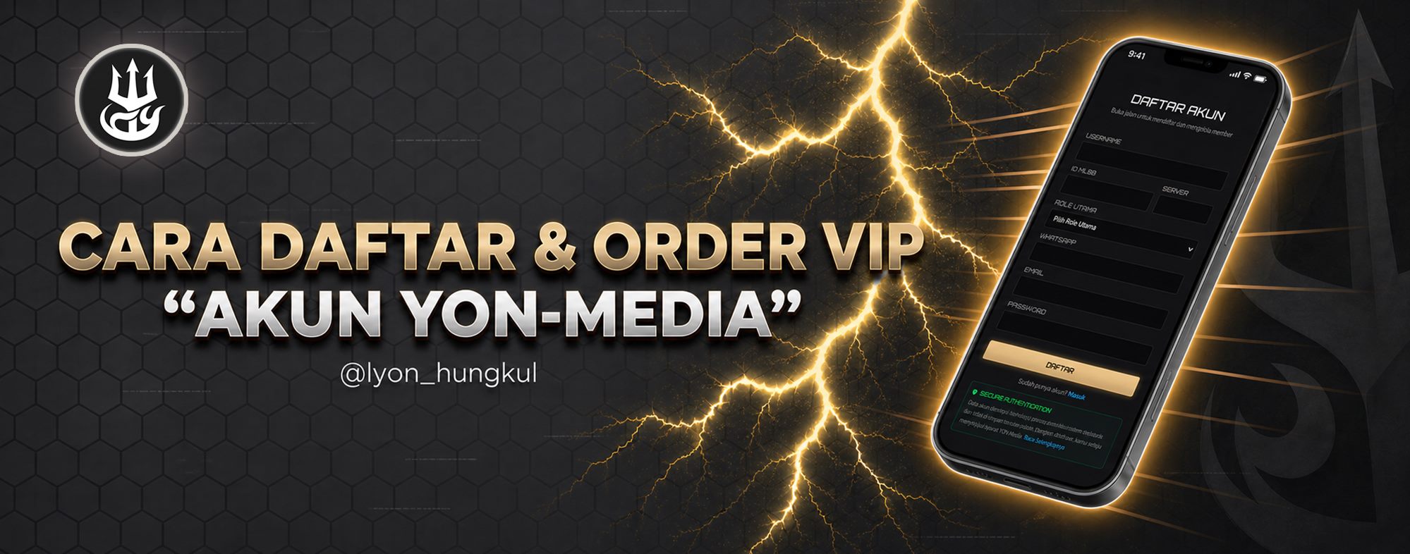 Cara daftar dan order VIP akun Yon Media